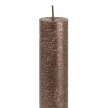 Article Bougies coniques couleur unie cuivre métallisé 34mm×240mm 4 pcs
