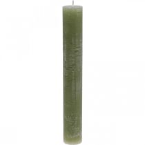 Article Bougies de couleur unie bougies en bâton vert olive 34×240mm 4 pcs