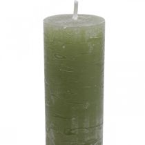 Article Bougies de couleur unie bougies en bâton vert olive 34×240mm 4 pcs
