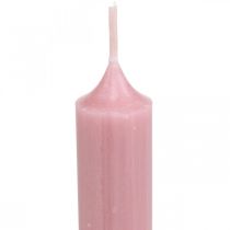 Bougies rustiques, couleur unie rose 350/28mm 4pcs