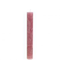 Article Bougies coniques couleur unie vieux rose 34mm x 240mm 4 pcs
