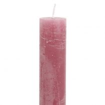 Article Bougies coniques couleur unie vieux rose 34mm x 240mm 4 pcs