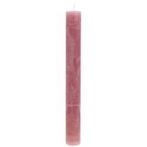 Article Bougies coniques couleur unie vieux rose 34mm x 300mm 4 pcs