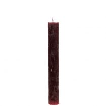 Article Bougies coniques couleur unie bordeaux 34mm x 240mm 4pcs