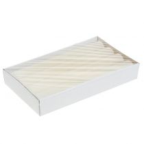 Article Lot de 4 bougies bâton en cire teintée crème 34 mm x 240 mm