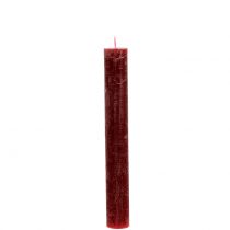 Bougies colorées unies rouge foncé 34mm x 240mm 4pcs