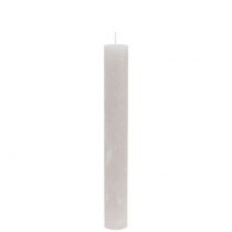 Article Bougies coniques de couleur unie gris 34mm x 240mm 4 pcs