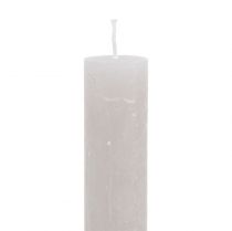 Article Bougies coniques de couleur unie gris 34mm x 240mm 4 pcs