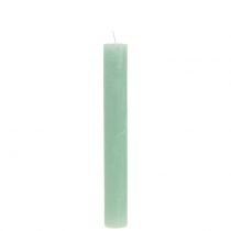 Bougies coniques de couleur unie vert clair 34 mm x 240 mm 4 pièces