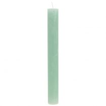 Article Bougies colorées dans le vert clair 34mm x 300mm 4pcs