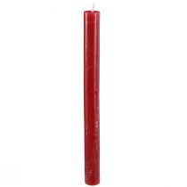 Article Bougies coniques, bougies unies, rouge foncé, 21×240mm, 12 pièces
