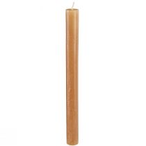 Article Bougies en bâton, bougies unies, caramel, 21×240mm, 12 pièces