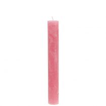 Article Bougies en bâton teintes en rose 34mm x 240mm 4 pcs