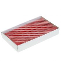 Article Bougies coniques teintes en rouge 34mm x 300mm 4 pcs