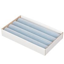 Article Lot de 4 bougies chandelles bleu clair en cire 34 x 240 mm