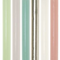Bougies en bâton, uni, différentes couleurs, 21×240mm, 12 pièces