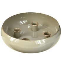 Article Bougeoir 4 bougies coupe métal gris doré 22,5cm