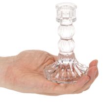 Article Bougeoir en verre transparent 12 cm – Lot de 2