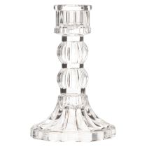 Article Bougeoir en verre transparent 12 cm – Lot de 2