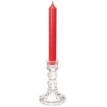 Article Bougeoir en verre transparent 12 cm – Lot de 2