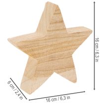 Article Chandelier étoile en bois 16 cm pour bougies fines