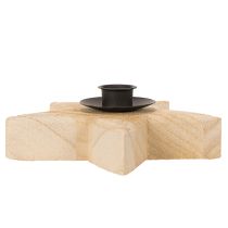 Article Chandelier étoile en bois 16 cm pour bougies fines