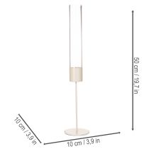 Article Photophore avec cylindre en verre et base en métal 50 cm taupe