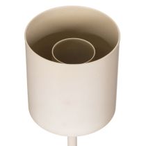 Article Photophore avec cylindre en verre et base en métal 50 cm taupe
