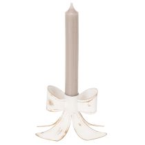 Article Chandelier Bougeoir Métal Blanc Nœud Vintage 12 cm