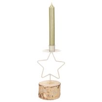 Article Chandelier Étoile avec Socle en Bois pour Bougie Hauteur 20 cm