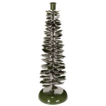 Article Chandelier en métal vert en forme de sapin, hauteur 45 cm