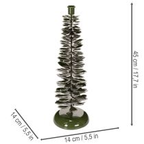 Article Chandelier en métal vert en forme de sapin, hauteur 45 cm
