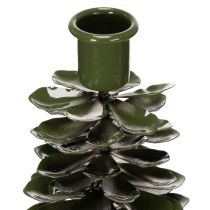 Article Chandelier en métal vert en forme de sapin, hauteur 45 cm