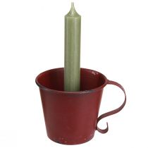 Article Bougeoir conique coupe vintage décoratif rouge vin Ø9,5cm H8cm 3pcs