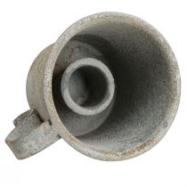 Article Bougeoir conique coupe vintage métal gris Ø7cm H6cm 2pcs