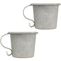 Article Bougeoir conique coupe vintage métal gris Ø7cm H6cm 2pcs
