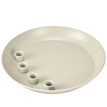 Article Bougeoir conique pour 4 bougies, coupe à bougie, métal gris, Ø30cm