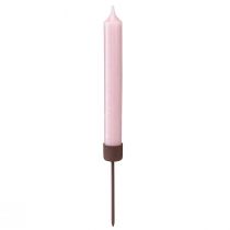 Article Bougeoir à piquer pour chandelle Marron rouille H10,5cm 12 pcs