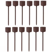 Article Bougeoir à piquer pour chandelle Marron rouille H10,5cm 12 pcs