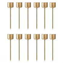 Article Bougeoir à piquer pour chandelle Or mat Ø22mm 10,5cm 12 pcs