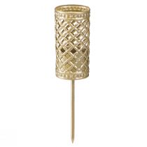 Article Bougeoir pour chandelle à piquer Or mat Ø24mm H10cm 4 pcs