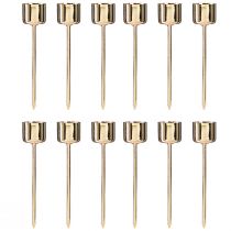 Article Bougeoir à piquer Couleur or rouge Ø22mm H10,5cm 12 pièces