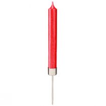 Article Bougeoir bâton à brancher argent Ø22mm 10,5cm 12 pcs