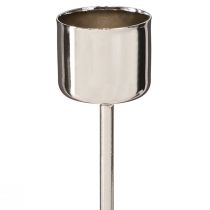 Article Bougeoir bâton à brancher argent Ø22mm 10,5cm 12 pcs