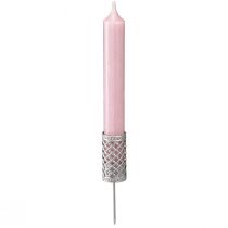 Article Bougeoir à piquer Pour chandelle Gris argenté Ø24mm H10cm 4 pcs