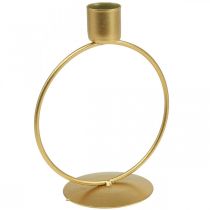 Chandelier doré bougeoir métal anneau Ø10.5cm