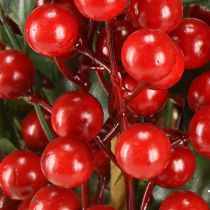 Article Branche de houx de Noël baies Ilex artificiel 45 cm 6 pcs