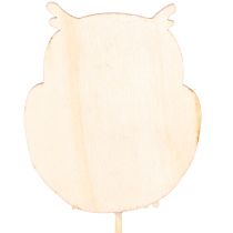 Article Piques décoratives hiboux en bois pour bouquets et pots de fleurs 31 cm, lot de 12