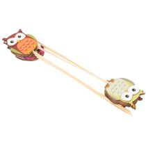 Article Piques décoratives hiboux en bois pour bouquets et pots de fleurs 31 cm, lot de 12