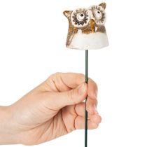 Article Piquet décoratif en céramique en forme de hibou pour plantes, 26 cm, lot de 2